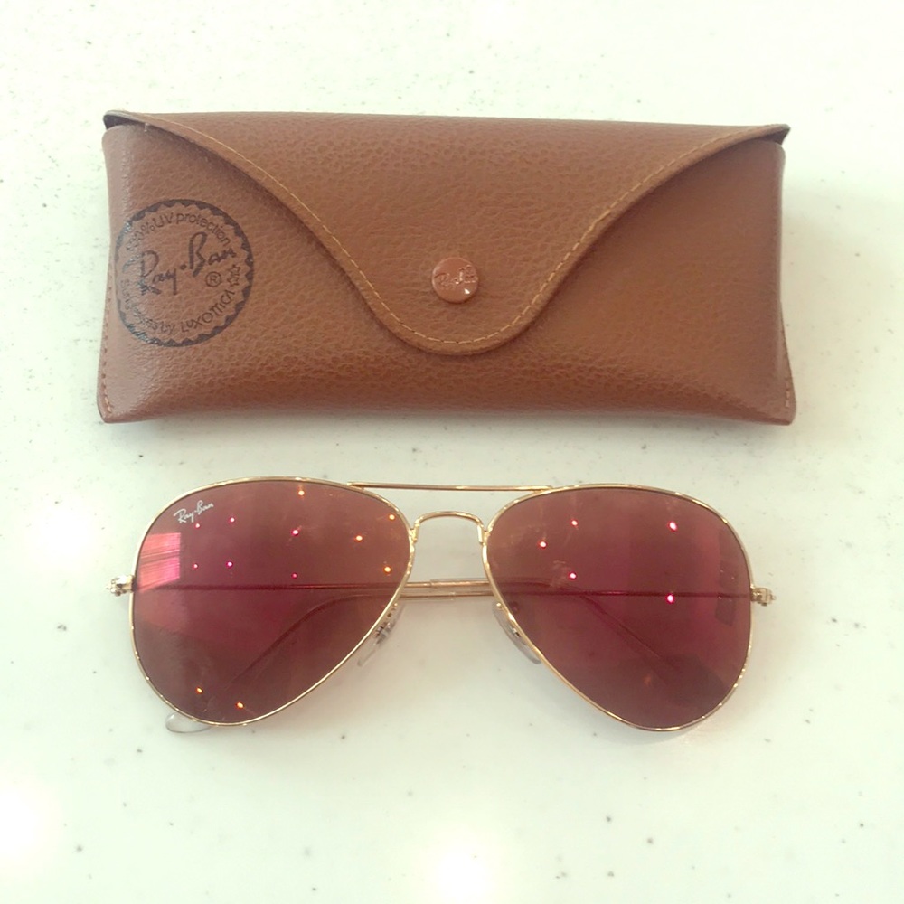 New Ray Bans (reddish lens finish) with case